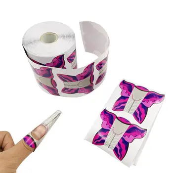 

100pcs Nail Forms Butterfly Shaped Nail Art Guide Form Sticker Acrylic UV Gel Tip Extension Golden Nail Paper Holder Nail Tool