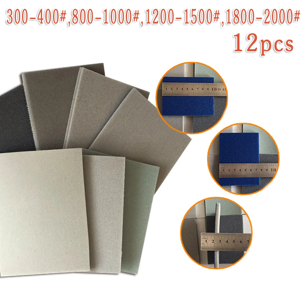 12 шт./компл. 75x100 мм Водонепроницаемый шлифовальный Бумага DIY Полировочная губка для замены абразивные инструменты для мобильного телефона чехол для телефона