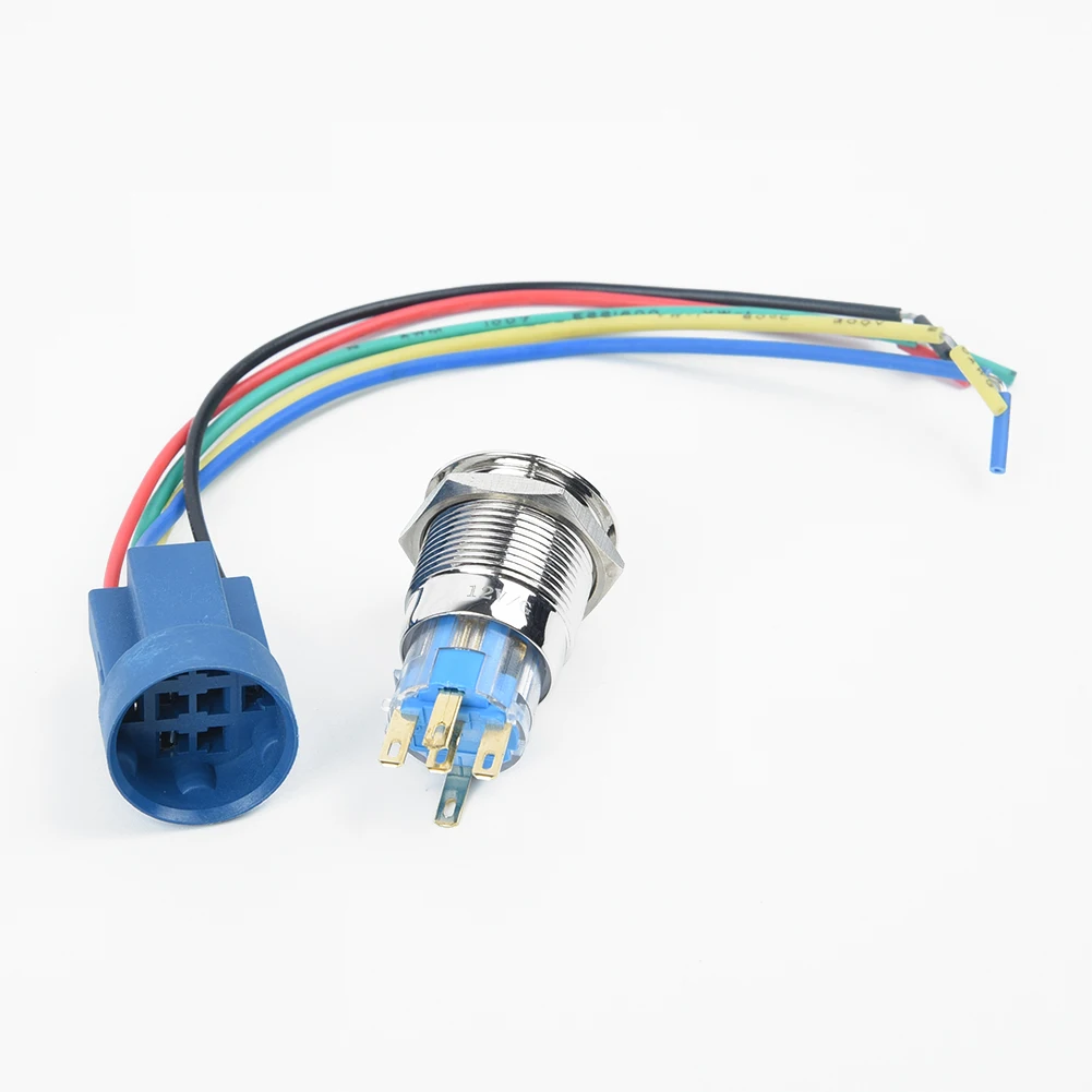 

LED Push Button Switch Wire Socket Set Symbol On Off Auto Car Flashing Chassis Lights Power Supplies