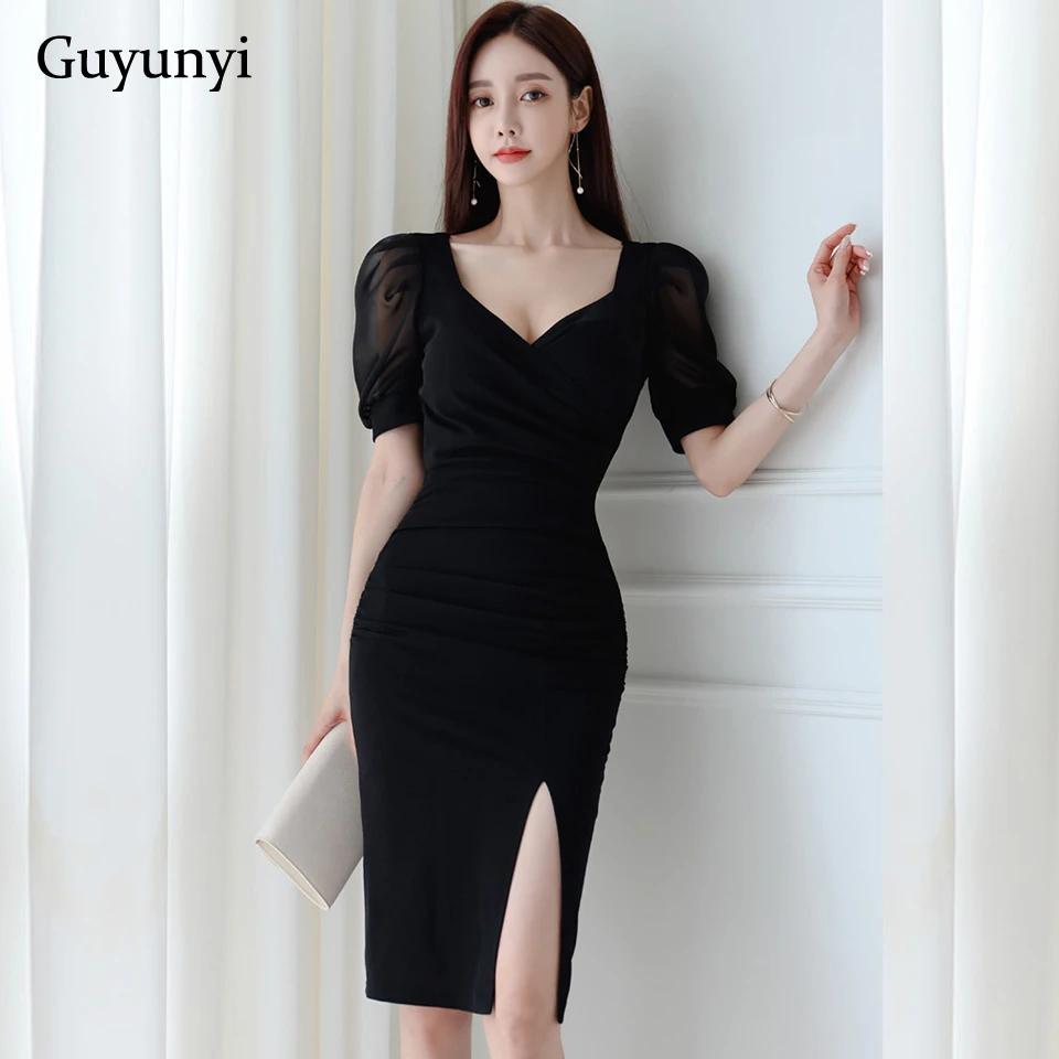 Black Elegant Office Lady Dress 2022 ...