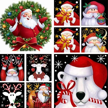 

Christmas Card Gift Full Round Drill Stone 5d Diy Diamond Painting Diamond Embroidery Cross Stitch Mosaic Home Decor Art Crafts