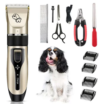 

Pets Dog Cat Electric Clipper Dog Grooming Kit Dog Trimmer for Small Dogs Cats USB Rechargeable Low Noise Powerful Motor