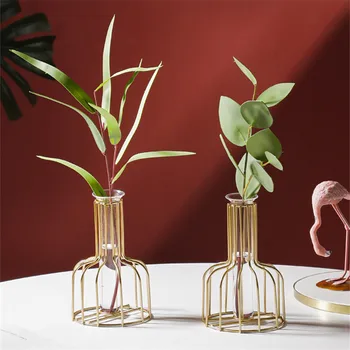 

European style Metal vase for home decoration, hydroponic vase with plant stand, Metal decoration for weddings, non-fragile