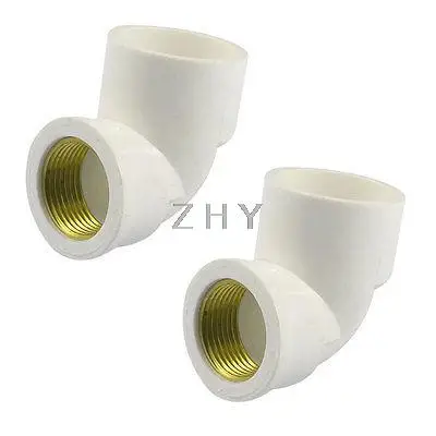 

Pipe Fitting 3/4" Thread x 32mm Slip PVC Female Elbow Connector Adapter 2 Pcs