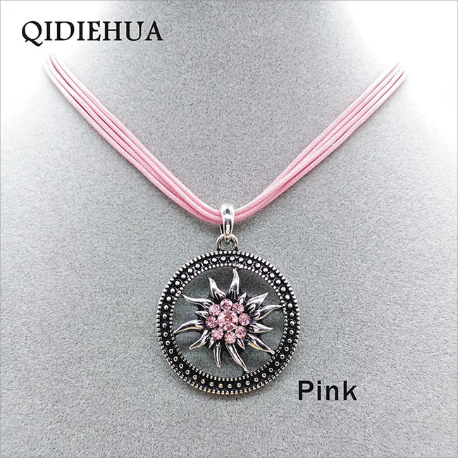 Женское Ожерелье QIDIEHUA 2018 круговое ажурное ожерелье Edelweiss винтажная подвеска на