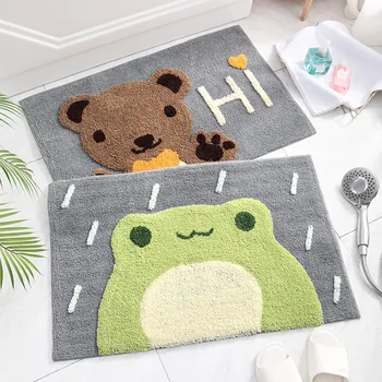 

New cartoon household flocking floor mat Anti-Slip Doormat Absorb water Floor Mat Carpet living room bathroom cute door mat