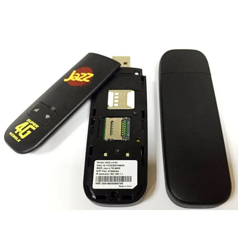 Разблокированный Jazz W02-LW43 4G USB модем 150 Мбит/с USB ключ 4G 900 МГц/1800 МГц/2100 МГц со слотом для sim-карты PK E3372 E8372