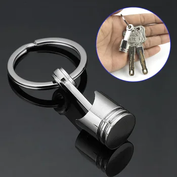 

Auto Car Part Silver Metal Piston Key Ring Chain Keyring Keychain Keyfob Pendant
