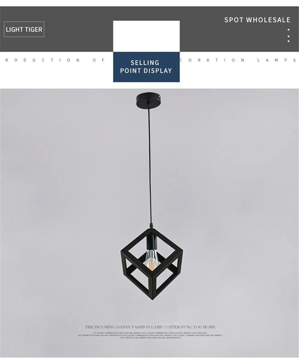 Retro Iron Pendant LIght LED Edison Industrial Wind Vintage Hanging Lamp Loft Decor Dining Room Lights Antique Home Lighting (13)
