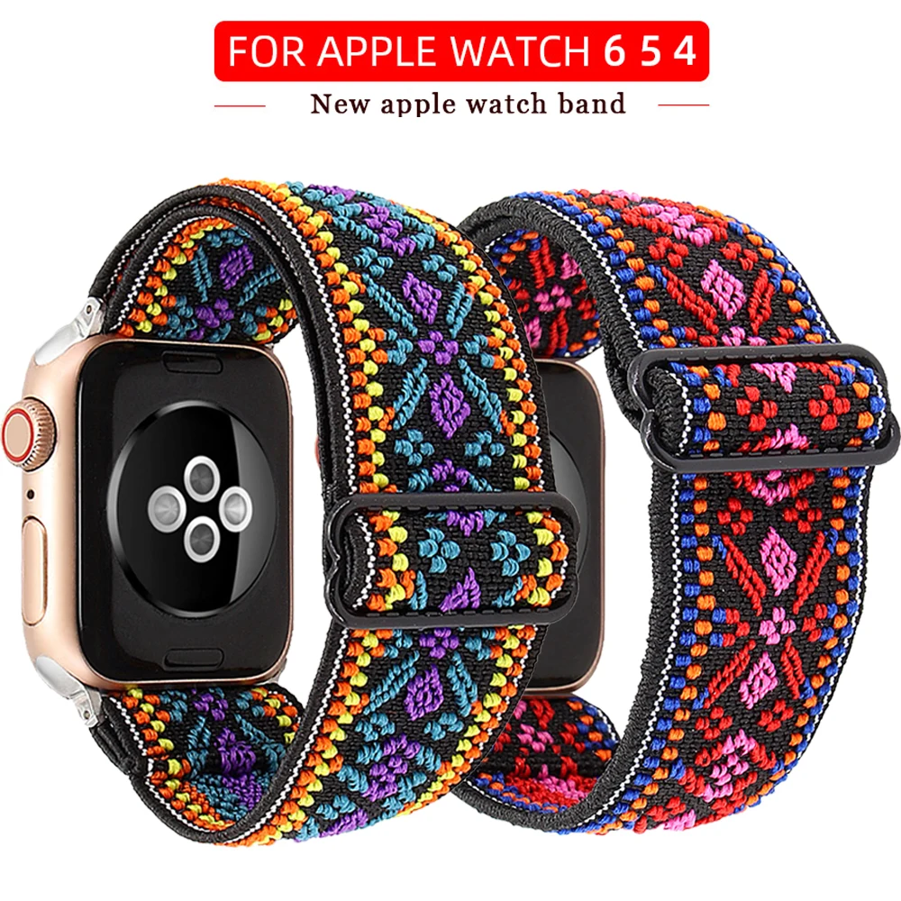 Women Scrunchie Elastic nylon Watch Band Strap for Apple Watch 6 5 4 40 44mm watchbands for Iwatch 5/4/3 2 sport bands 38 42mm