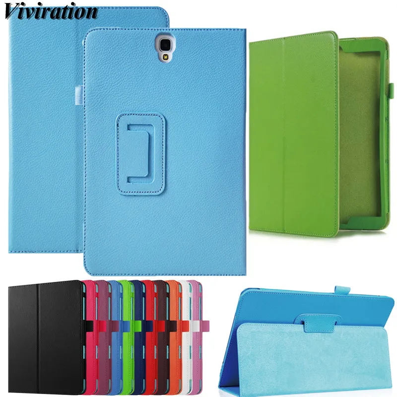 High Quality Litchi Folio Stand Flip Cover Tempered Glass Screen Protector For Samsung Galaxy Tab S3 9.7 T820 T825 SM-T820 Case