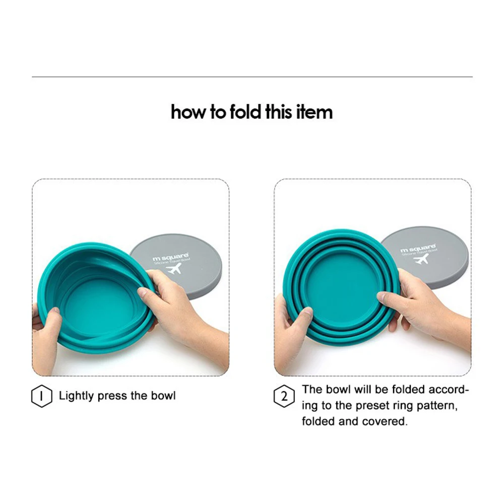 Silicone Collapsible Portable Bowl Travel Outdoor Activities Folding Bowl  Portable Water Cup And Bowl Retractable Outdoor Tool