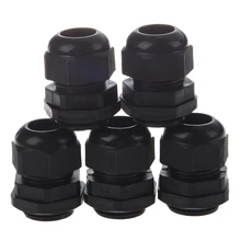 Top-10-13mm кабели Водонепроницаемые PG16 черные пластиковые сальники разъемы 5 шт