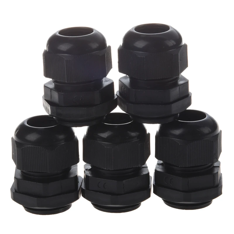 Top-10-13mm кабели Водонепроницаемые PG16 черные пластиковые сальники разъемы 5 шт. |