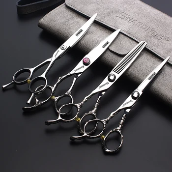 

Hair Salon Scissors Japanese 440c Hairdressing Scissors for Left Hand 5.5" 6" Cutting and Thinning Scissors Barber Scissors Set