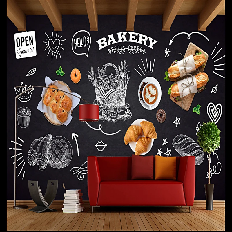 

Drop Ship 3D Photo Wallpaper Creative Personality Background Wallpaper Mural Bakery Cafe Leisure Restaurants Baking Wallpaper