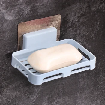 

Bathroom Wall Mounted Storage Rack Soap Box Organizer Kitchen Hanging Shelf Flexible Soap Dishes Sponge Holder 12.5*8cm