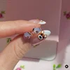 New Ins Cute Inlaid Zircon Animals Stud Earrings Simple Real Gold-plated Color Zircon Earrings For Women Girls Fashion Jewelry 2