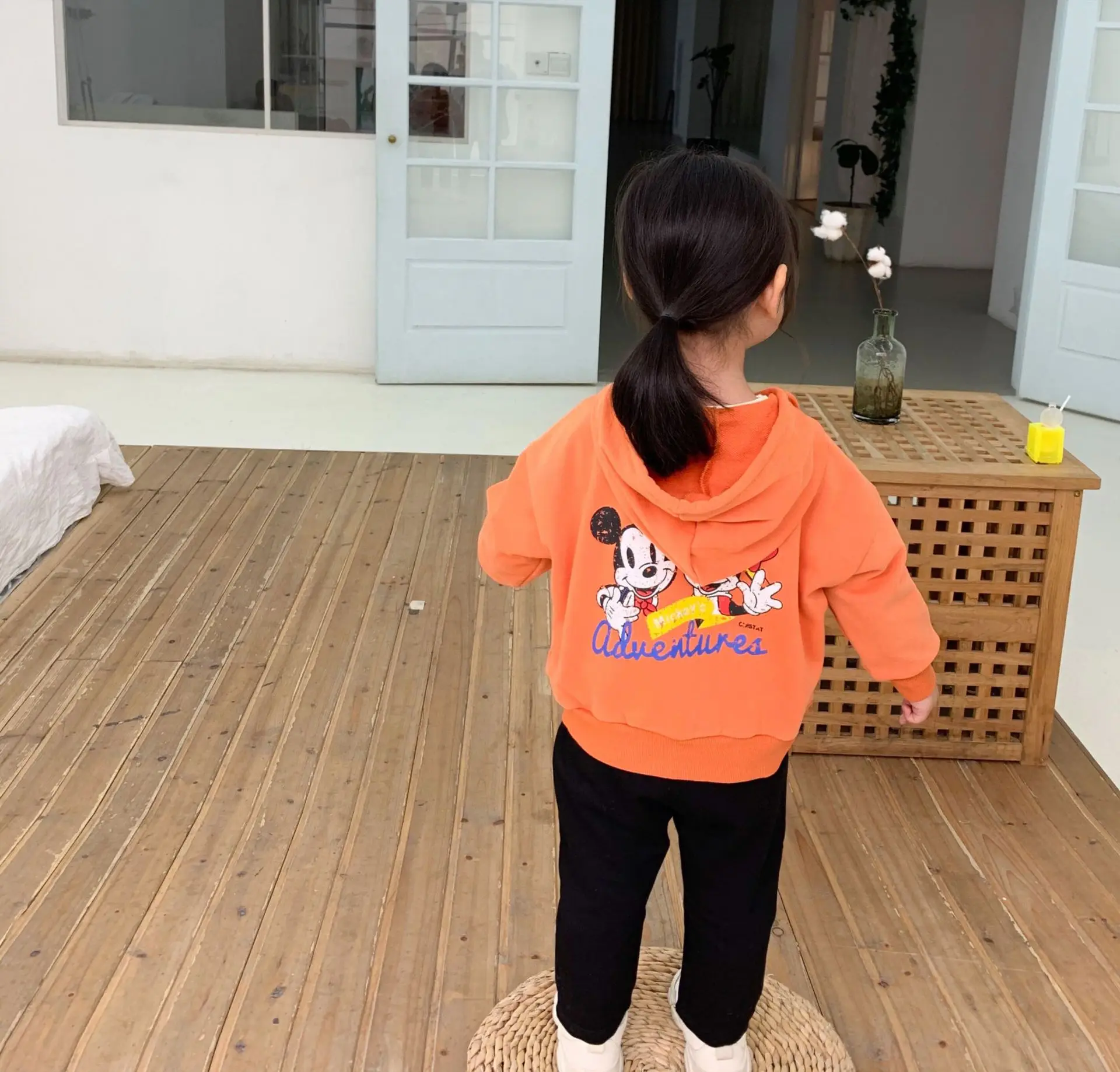 

3117 2020 Children's Clothing Spring And Summer Hoodied Sweatershirt Boys Girls New Children's Coat Solid Color Cartoon Jackets