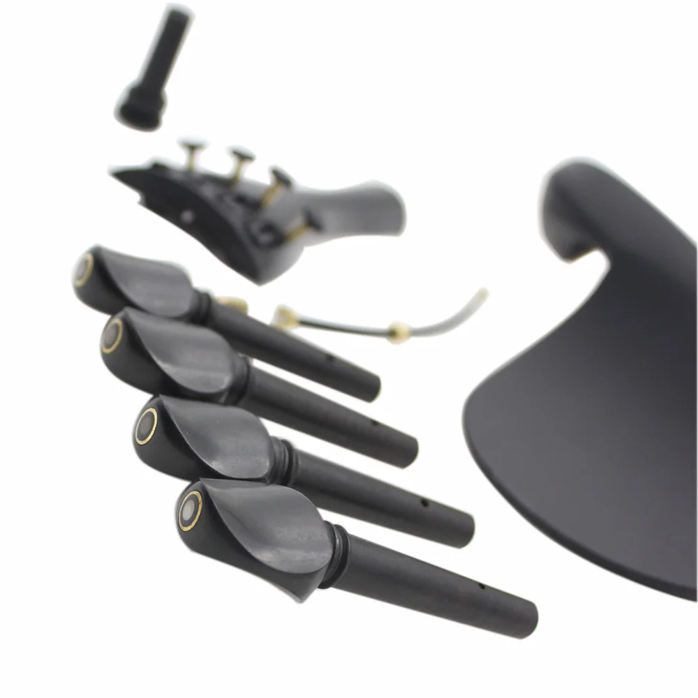 

Hot Sale 4/4 Violin Chin Rest Chinrest with Tailpiece Fine Tuner Tuning Peg Tailgut Endpin Violin Accessory Kit