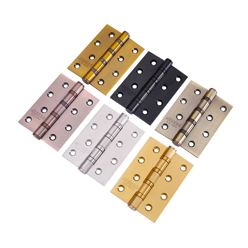 Stainless Steel Mute Flat Hinge Door Loose-Leaf 4 Inch Hinge Home Decoration Door And Window Folding Accessories 1PC