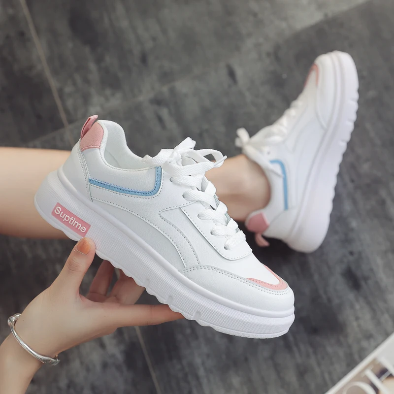 

Size 35-50 Nice New Fashion Flat Heels Shoes Woman Autumn Women High Quality Rain Sneakers Ladies Casual White Pink Footwear
