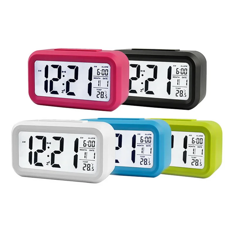 Alarm Clock LED Digital Alarm Clock Large Display with Calendar for Home Office Travel 135x75x45mm 1Pcs