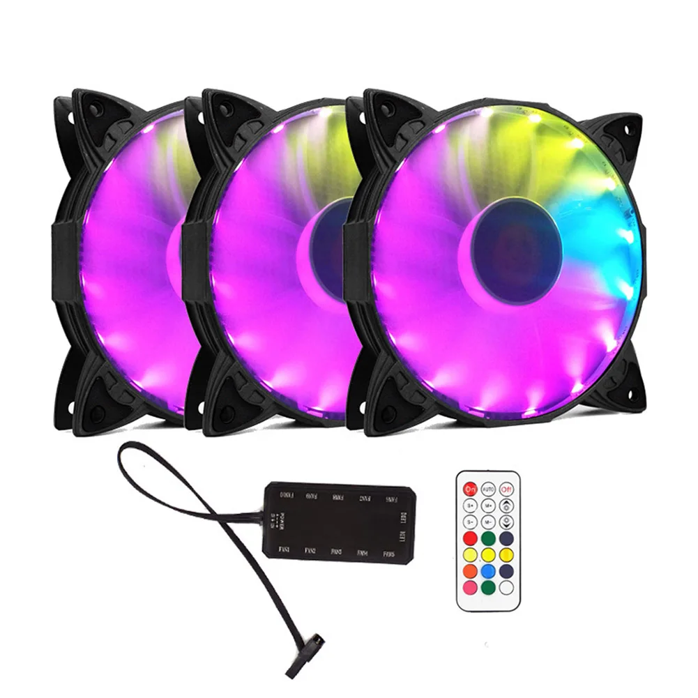 Радужные огни RGB регулируемый цветной вентилятор охлаждения 120 мм светодиодный