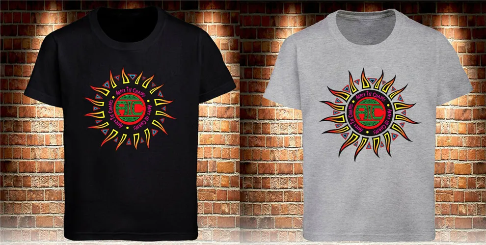 Черная футболка Alice In Chains Sun Grunge Seattle Alternative серая мужская S-3Xl Повседневная для