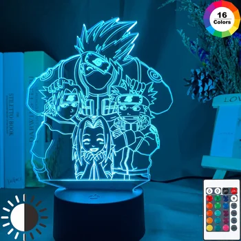 

Anime Naruto Uzumaki LED Night Lights Hatake Kakashi Figure Touch Sensor Acrylic Lamp Kids Bedroom Decor Colorful 3d Table Light