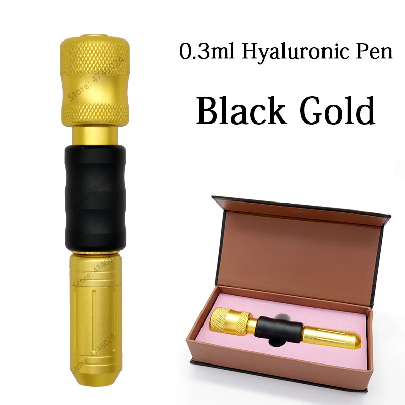 Black gold pen 0,3 мл Неинвазивная гиалуроновая ручка распылитель давления гиалуроновые Пистолеты для наполнения губ против морщин лицо наполнитель кислота инъекции красота - Цвет: Black gold pen