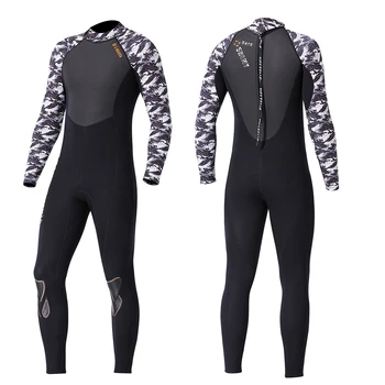 

Men's Full Wetsuits 3mm Neoprene Long Sleeve & Back Zip for Diving Snorkling Swimming Winter Water Sports