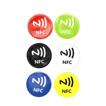 

6PCS NFC Tags Stickers Anti Metal Ntag213 Adhesive Label Metallic Sticker Universal RFID Tag for NFC Mobile Phones