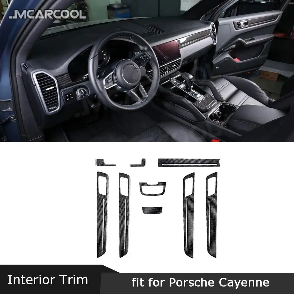 

Dry Carbon Fiber Car Central Console Dashboard Gear Panel Decorative Cover Door Interior Trim Fit for Porsche Cayenne 2011- 2020