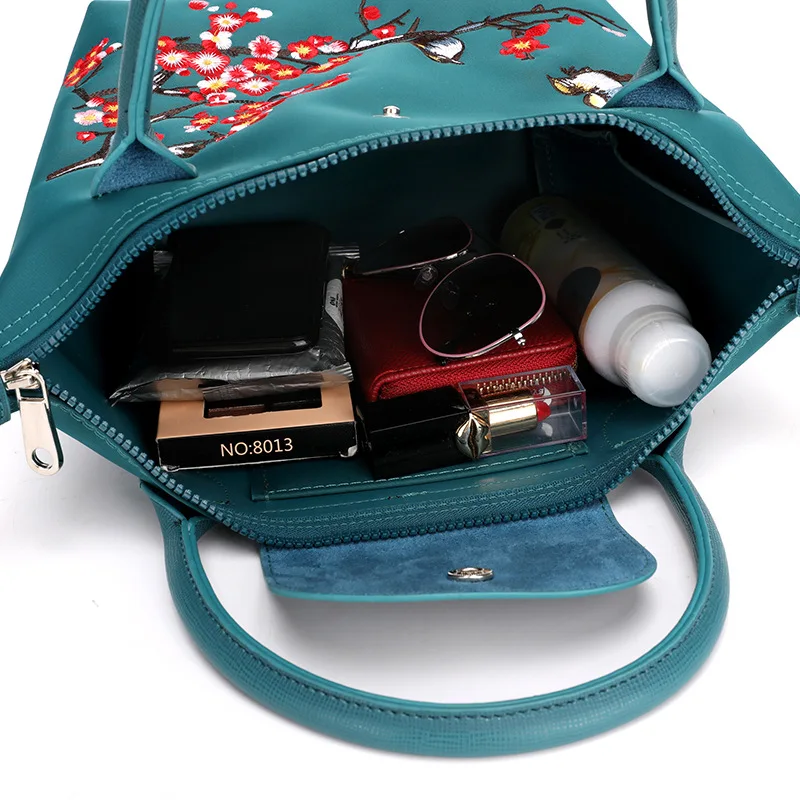 

Baigou Bag Customizable New Style WOMEN'S Bag Large Capacity Nylon Embroidered Shoulder Bag Tide Ride Shopping Hand