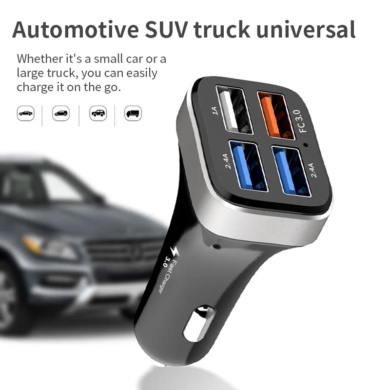 Быстрое зарядное устройство 3,0 Smart charger 4 USB порта автомобильное зарядное устройство 6.2A адаптер для iPhone XS Max XR X 11 7 6 6s Plus для samsung xiaomi