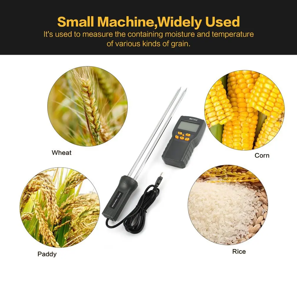 MD7822 Digital Grain Moisture Meter Analyzer Temperature Thermometer