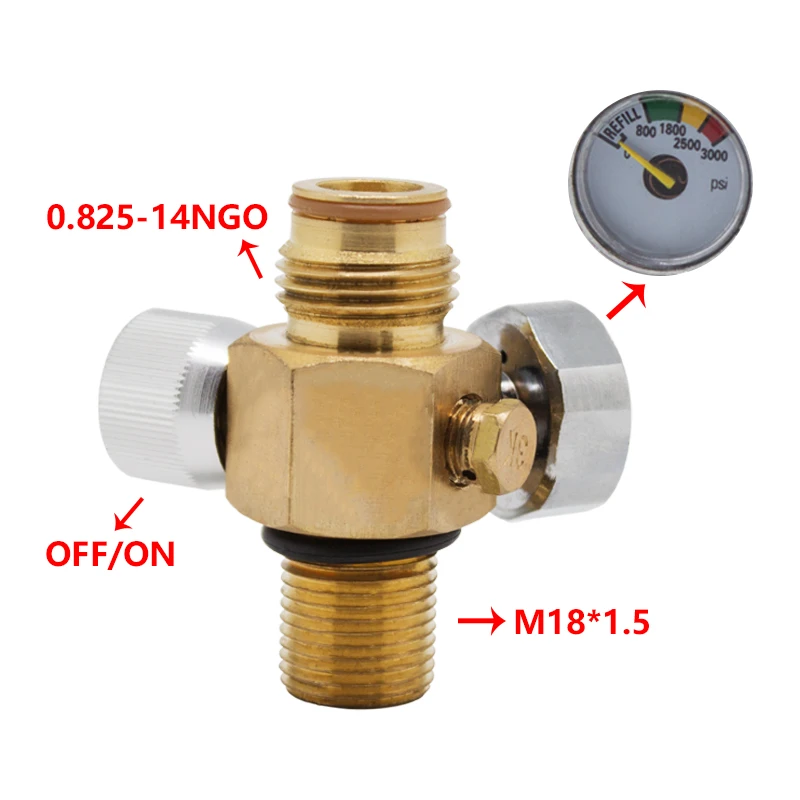 Taousa 70233 Brass CO2 Pin Valve On/Off for Paintball Tanks Valves