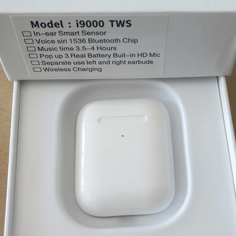 

Aire 2 Original i9000-TWS Wireless Bluetooth Smart Sensor Earbuds Wireless Charging Bluetooth Earphones i12 PK H1 Chip i500 TWS