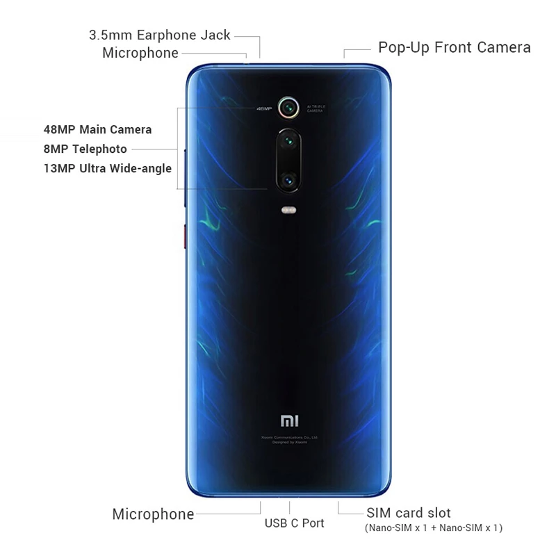 Глобальная версия Xiaomi Mi 9T Pro 6 ГБ Оперативная память 128 Гб Встроенная память телефона Snapdragon 855 4000 мА/ч, 48MP AI задние тройные Камера активно-матричные осид, 6,39"