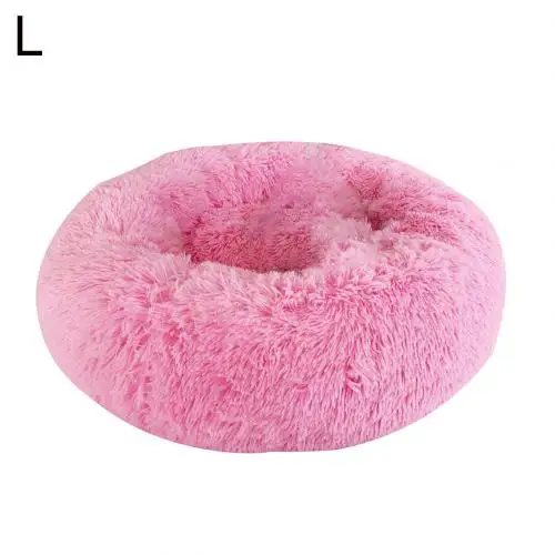 Pink Собачья кровать, аксессуары для собак, мягкая зимняя маленькая собачья пещера, спальная кровать, теплая плюшевая круглая подушка, гнездо для питомцев, поставка - Color: Pink