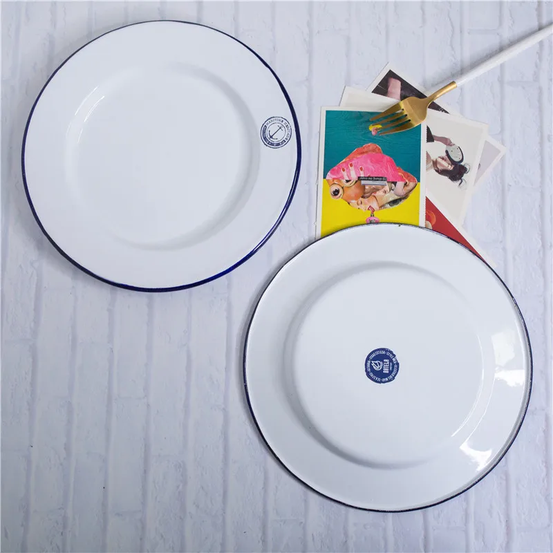 Enamel Sea Anchor Series Enamel Thickened Fruit Plate Baked Rice Turnip Plate Dinner Dish