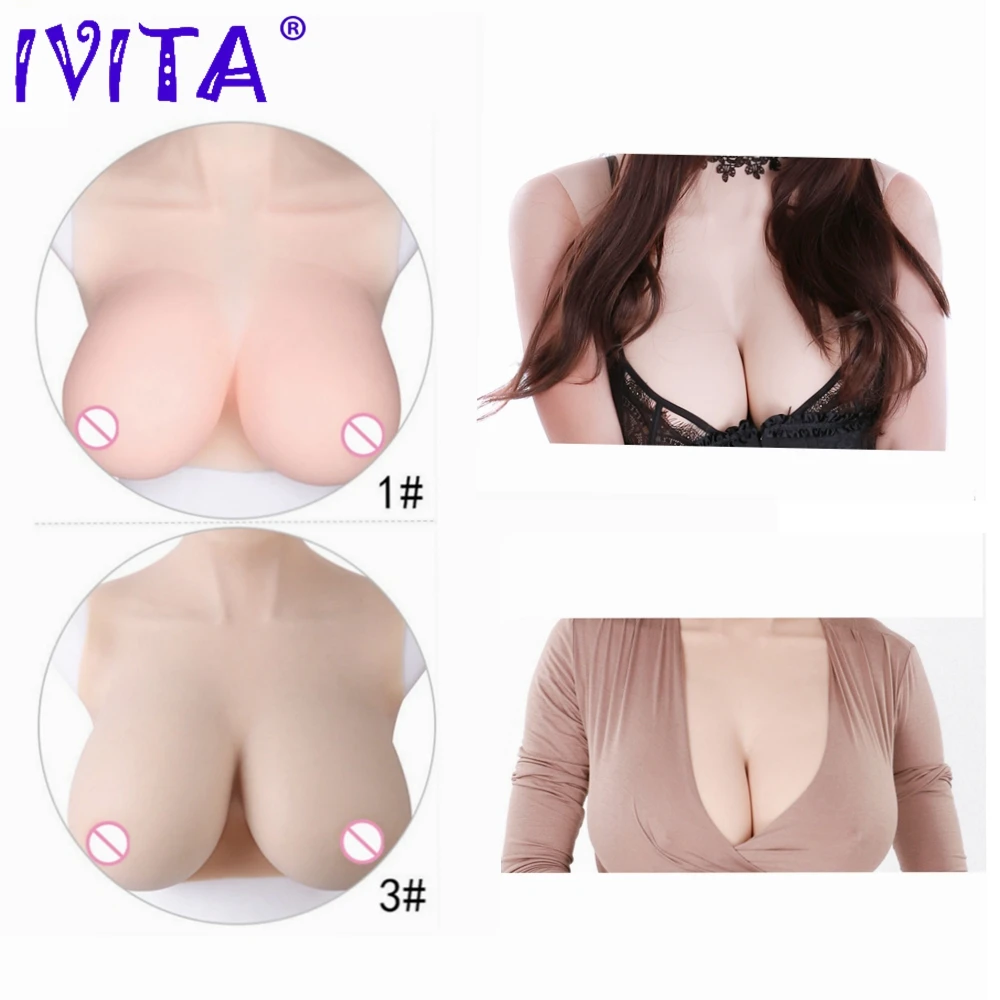 

IVITA Artificial Silicone Breast Form Fashion False Fake Boobs For Crossdresser Transgender Shemale Drag-Queen Enhancer Cosplay
