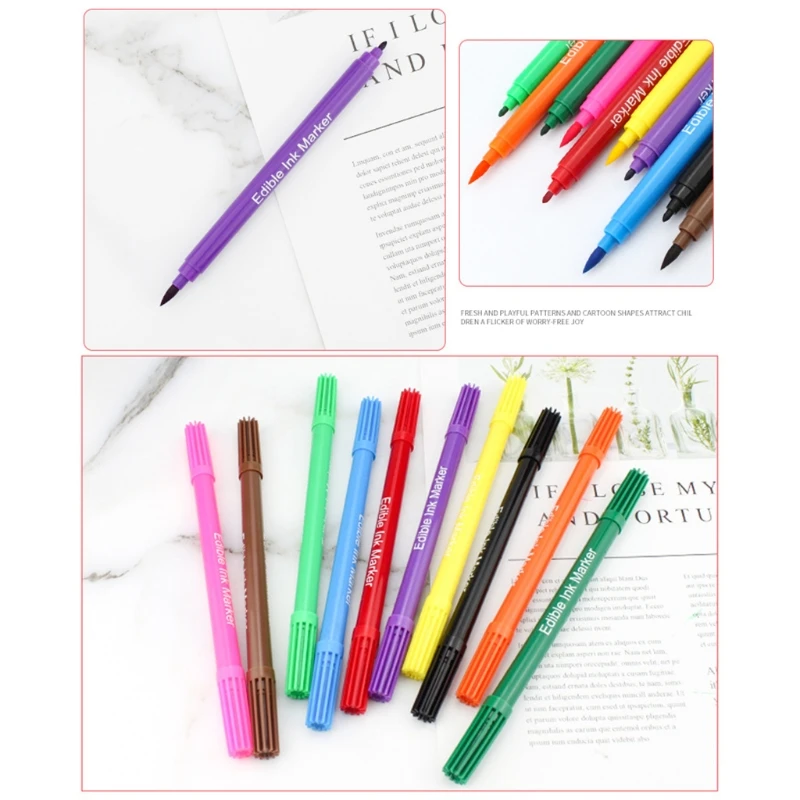 Food Coloring Pen food coloring pens Food Coloring Marker Double Sided Grade Gourmet Writers for Cake Cookie Fondant Decorating Gift