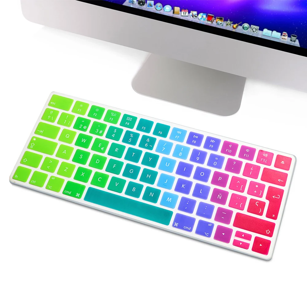 스페인 언어 매직 키보드 커버 실리콘 스킨 보호 필름, 애플 매직 키보드 2 2015 A1644, EU IMAC 키보드 케이스
