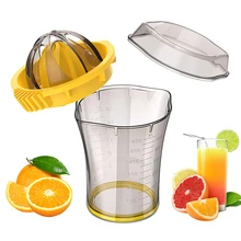 20 унций прозрачный коричневый лимон цитрусовый соковыжималка 600 мл РУЧНАЯ лимонная Апельсиновая соковыжималка с 2 крышками безопасность быстрое вращение Ручной пресс-расширители