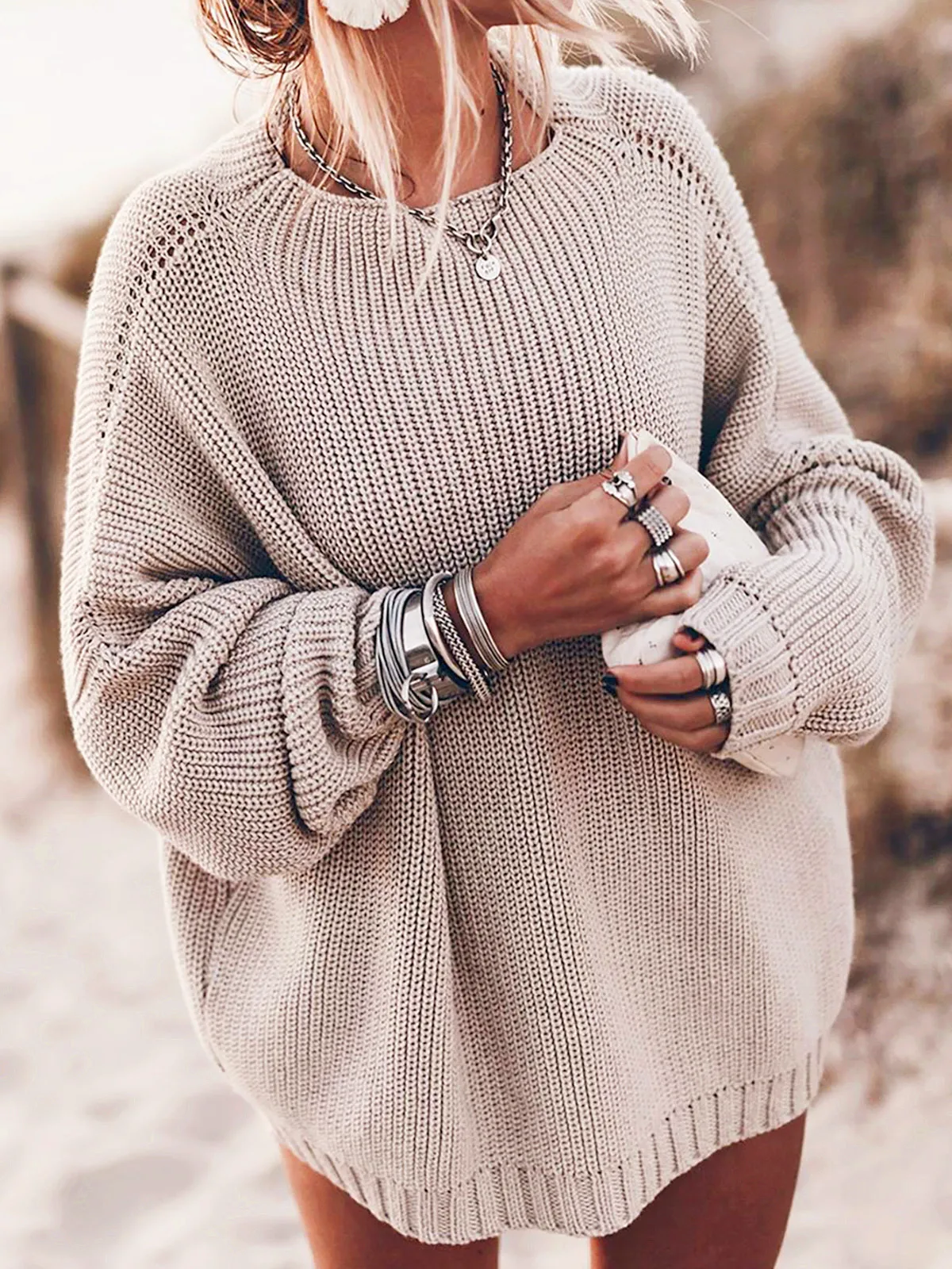 Длинный рукав o-образный вырез трикотажные женские свитера Пуловер Осень Зима сплошной плюс размер пушистый свитер джемпер женские трикотажные изделия