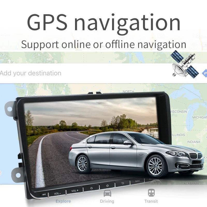 2Din Android 9,0 автомобильный 9 дюймов Радио стерео плеер Hd экран Gps навигация 4,0 Bluetooth для Vw Passat Golf Mk5 Mk6 Jetta T5 Eos T