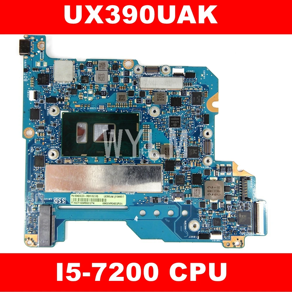  UX390UAK i5-7200 CPU mainboard REV1.2 For ASUS UX390U UX390UA UX390UAK zenbook motherboard 90NB0CZ0