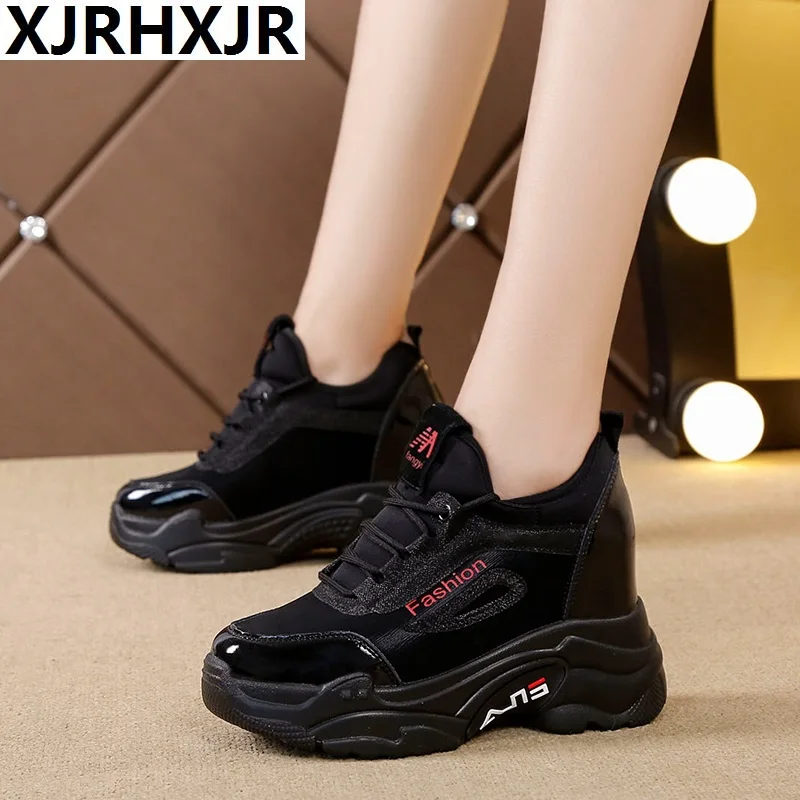 Size35-40; женские зимние кроссовки на платформе; коллекция года; сезон осень-зима; теплые плюшевые бархатные туфли с хлопчатобумажными стельками; кроссовки для отдыха на танкетке со шнуровкой